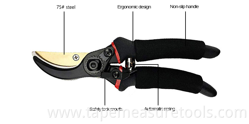 Curved blade head gardening scissors garden pruning shears non-slip labor-saving branch shears good quality scissors